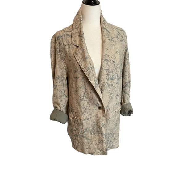 We The Free Jackets & Blazers - Free People Printed Beckett Blazer in Sage. Classic design - Size XS EUC